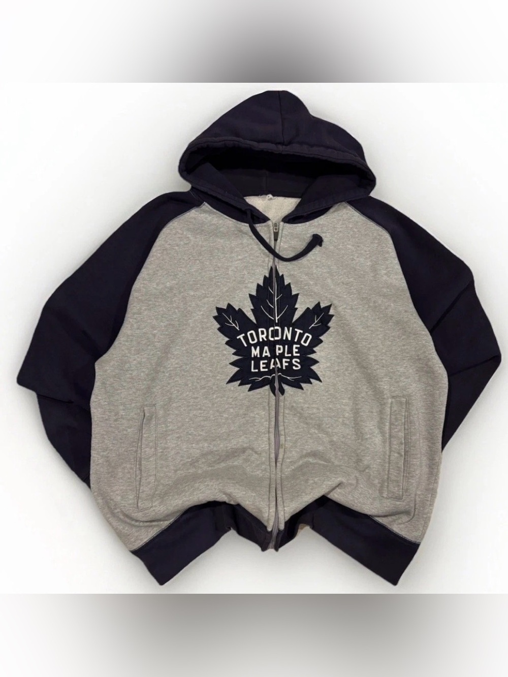 Toronto Maple Leafs Full Zip Hoodie Size XL Sweatshirt Blue Gray NHL Sweater